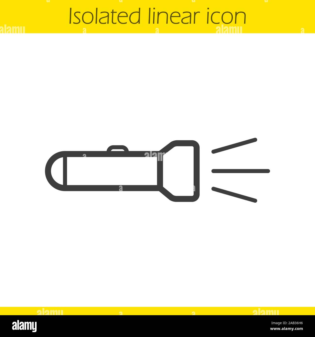 Flashlight linear icon. Portable torch thin line illustration. Light ...