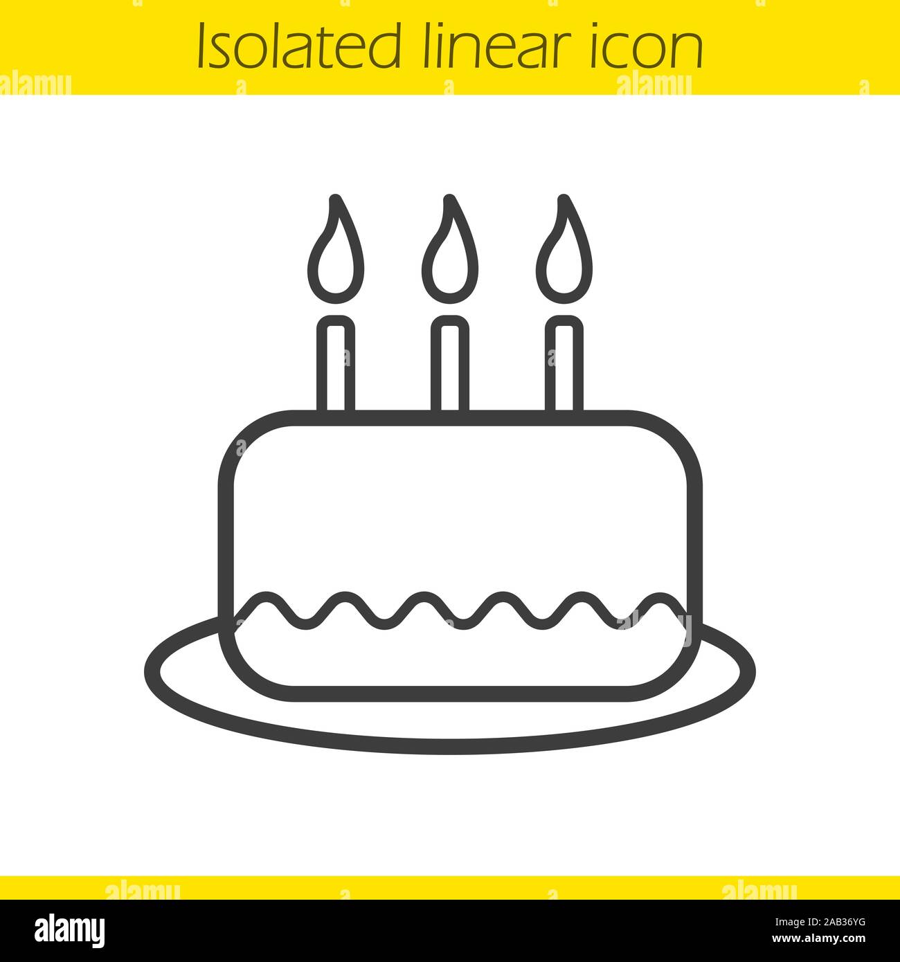 Birthday Cake Linear Icon Thin Line Illustration Holiday Cake With Candles Contour Symbol Vector Isolated Outline Drawing Stock Vector Image Art Alamy