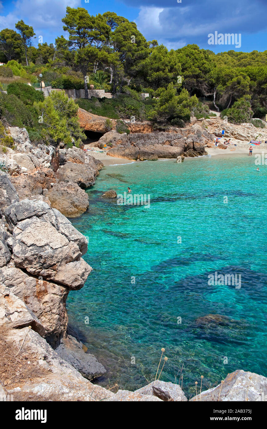 Cala Gat, idyllic bathing bay at Cala Ratjada, Mallorca, Balearic islands, Spain Stock Photo