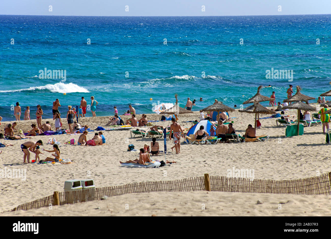 Cala Mesquida, bathing beach at Cala Ratjada, Mallorca, Balearic islands, Spain Stock Photo