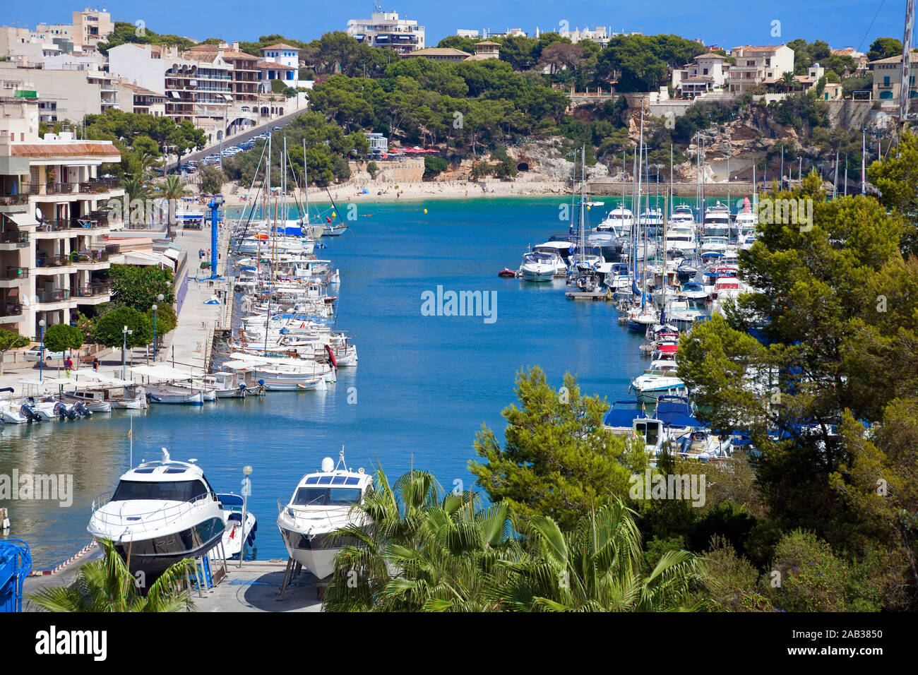 Harbour of Porto Christo, Manacor, Mallorca, Balearic islands, Spain Stock Photo