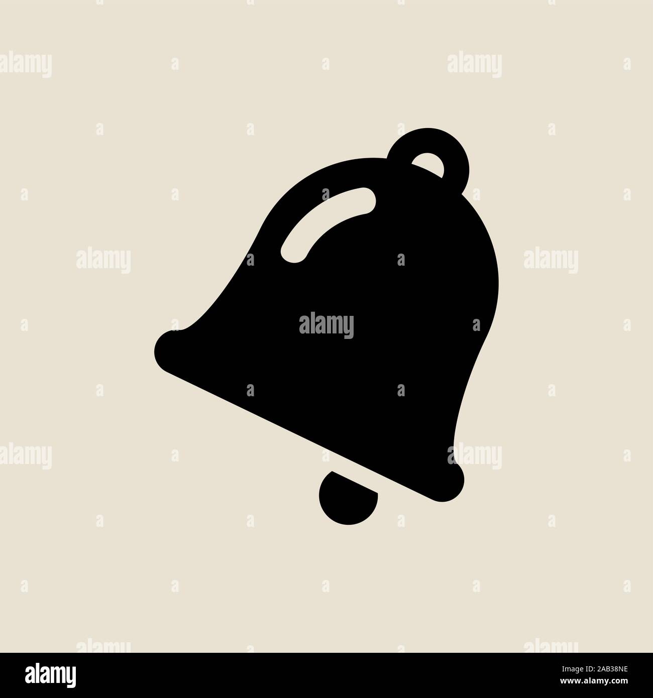 Handbell jingle bell icon simple flat style Christmas symbol. Stock Vector