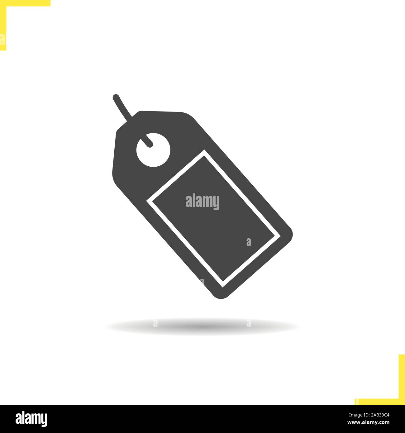 Price tag icon. Drop shadow silhouette symbol. Price label. Vector ...