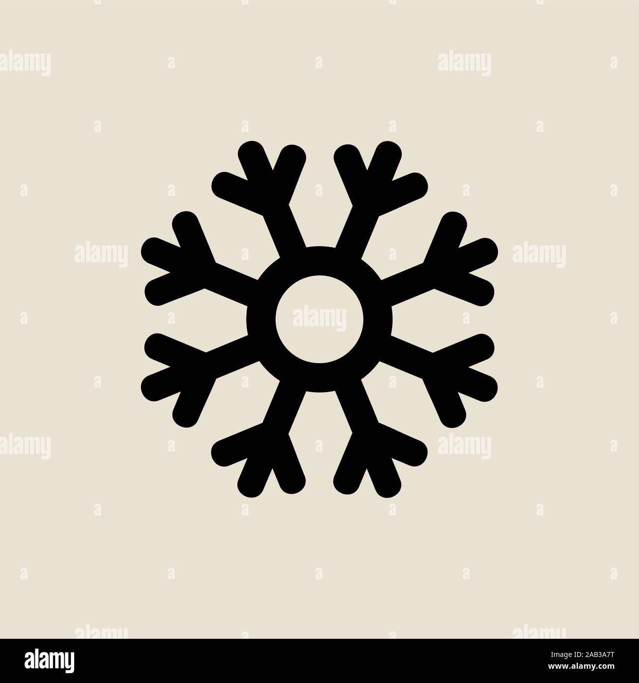 Snowflake icon simple flat style Christmas symbol. Stock Vector