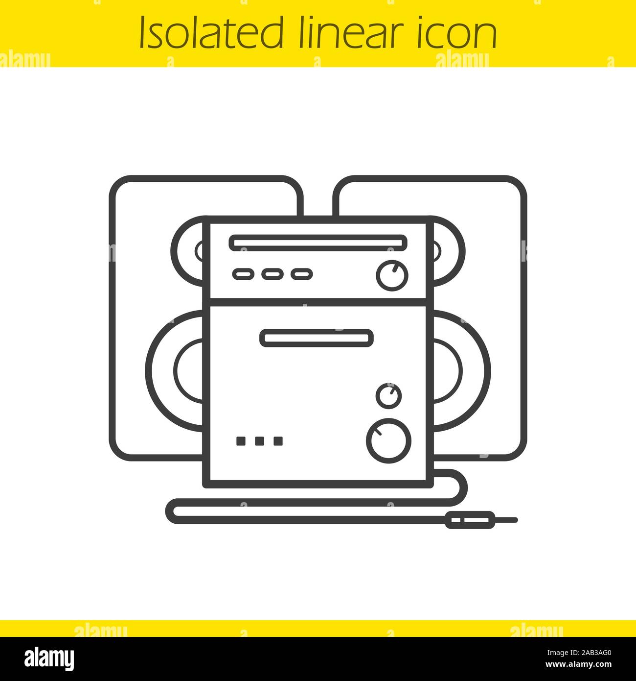 Stereo system linear icon. Thin line illustration. Sound system contour symbol. Vector isolated outline drawing Stock Vector