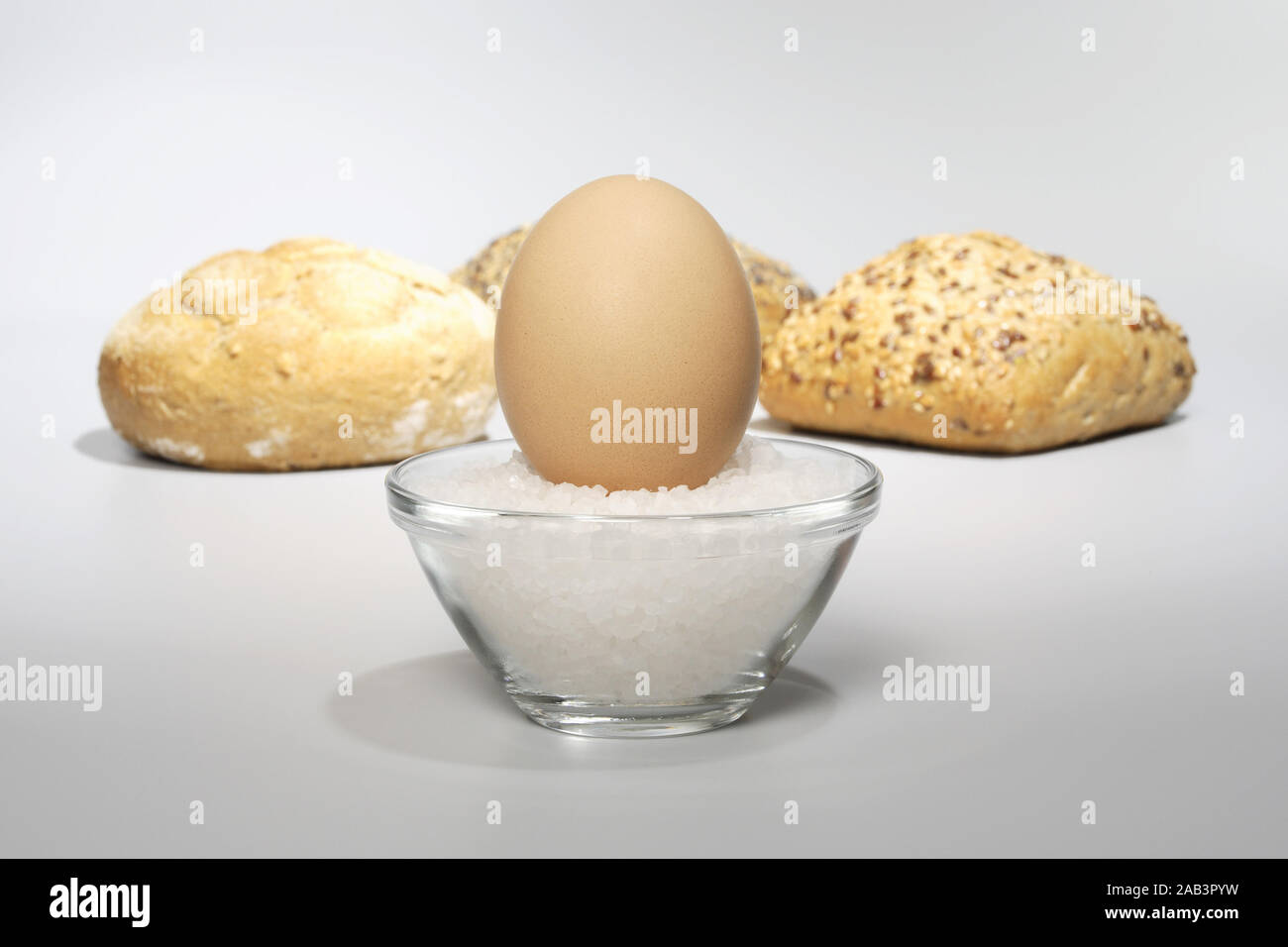 Ei mit Broetchen Stock Photo