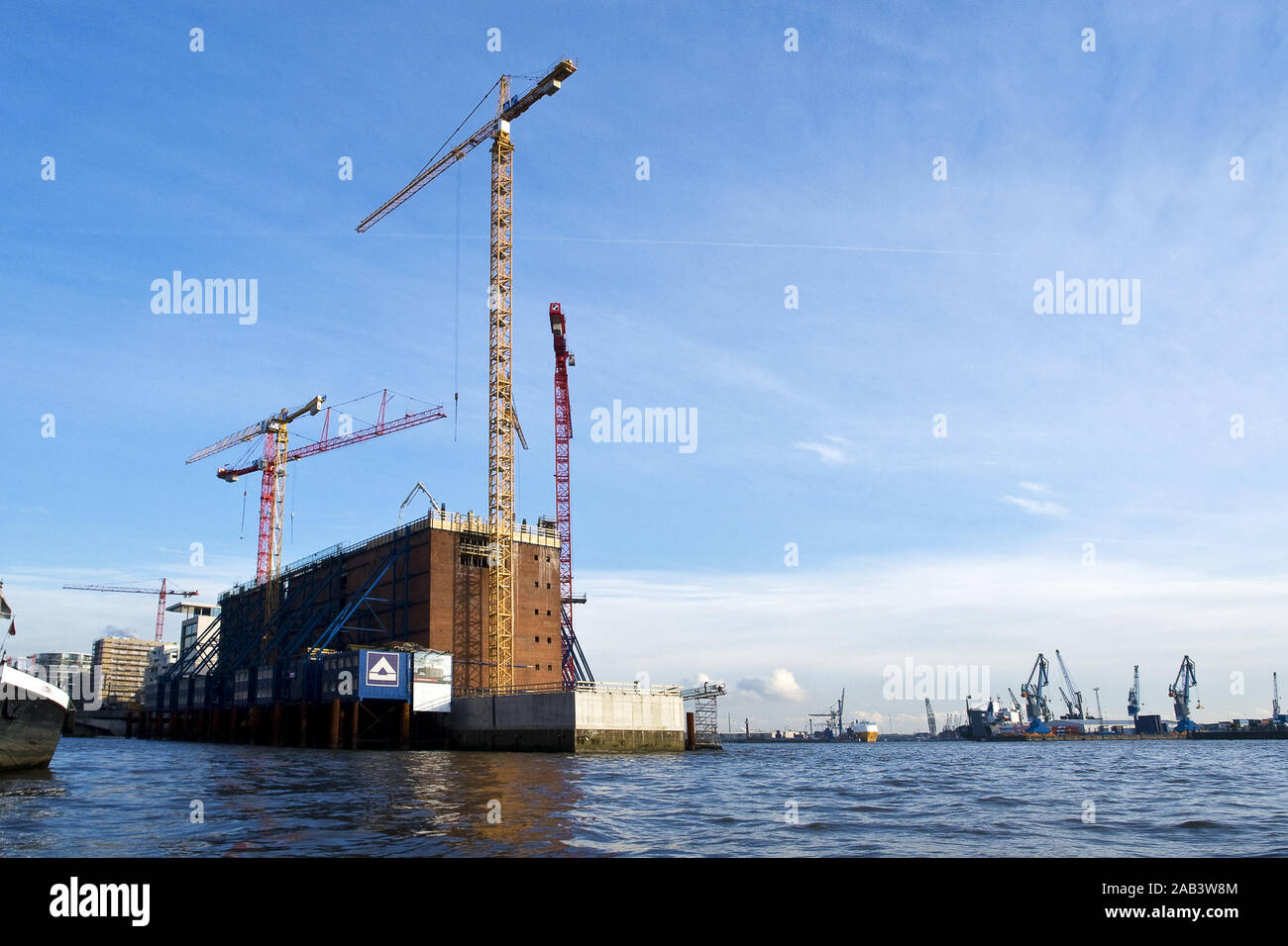 Baustelle der Elbphilharmonie in der Hamburger Hafencity Stock Photo