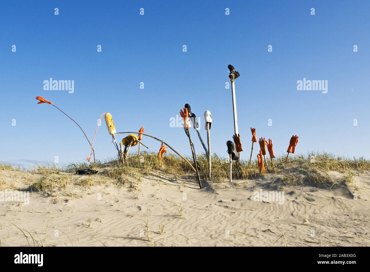 Strandgut an einem Strand an der Nordsee |Flotsam on a beach at the North Sea| Stock Photo
