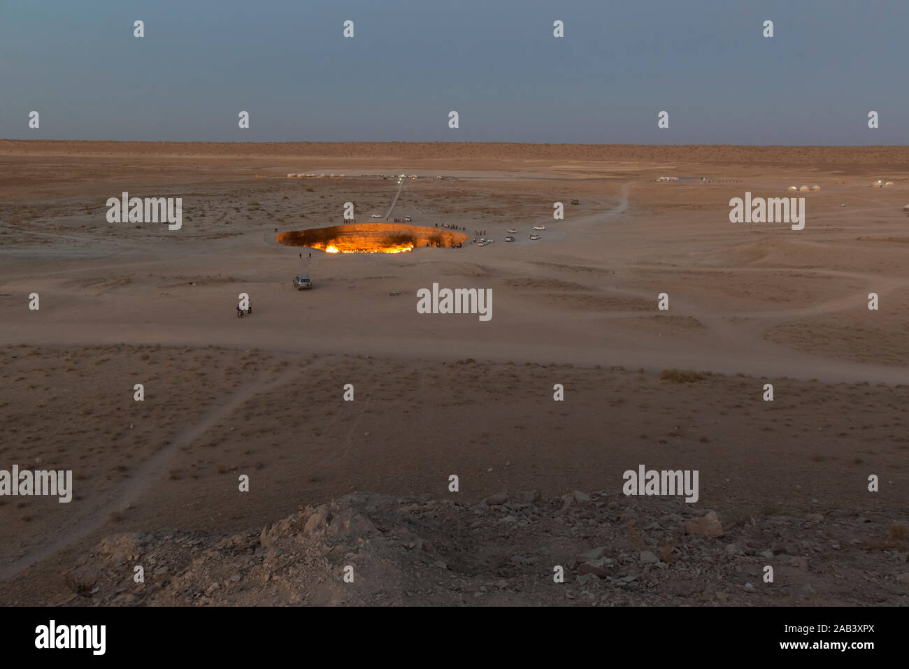 Darvaza gas crater in Turkmenistan Stock Photo