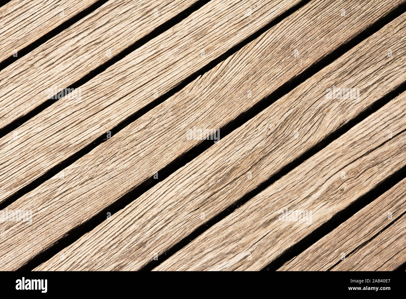 Holzbohlen von einer Fußgängerbrücke |Wooden planks of a footbridge| Stock Photo