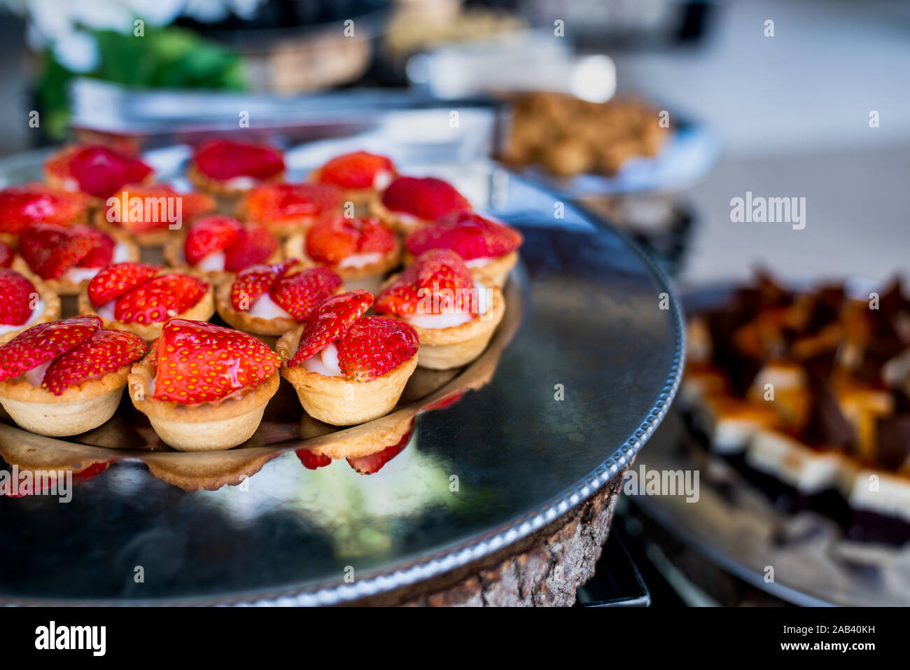 A delicious dessert buffet with various sweet bakery in a restaurant or hotel Stock Photo Alamy