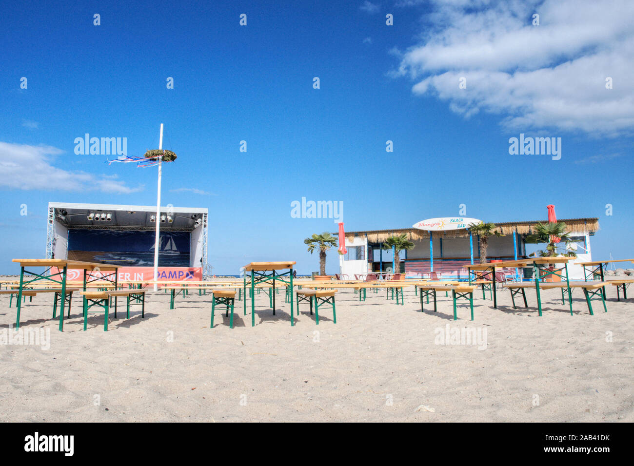 Beach Bar an der Ostsee Stock Photo