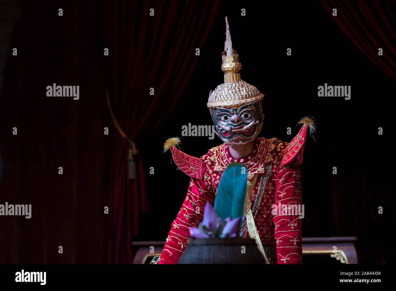 Khmer classical dance, a highly stylized dance and Cambodia's premier performing art (iconic of Cambodian culture) Stock Photo