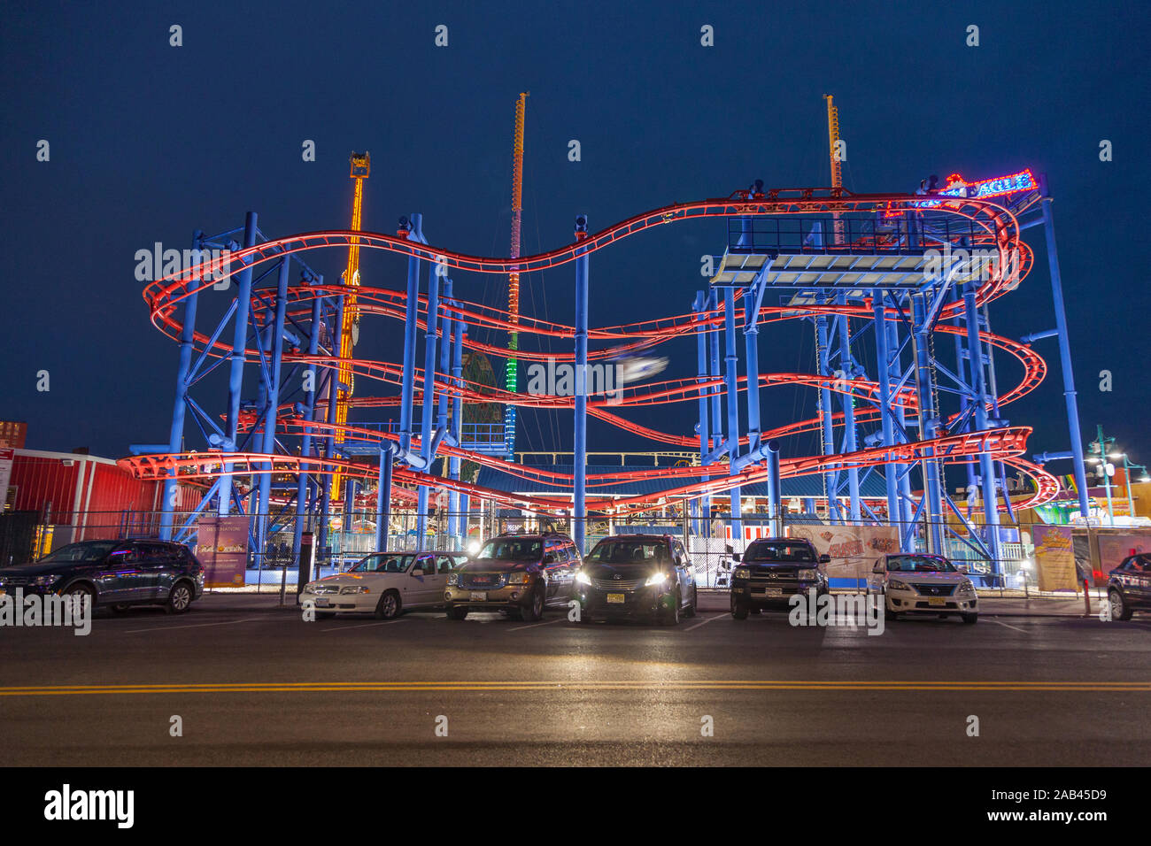 Soarin' Eagle roller coaster Luna park,Coney Island, Brooklyn, New York