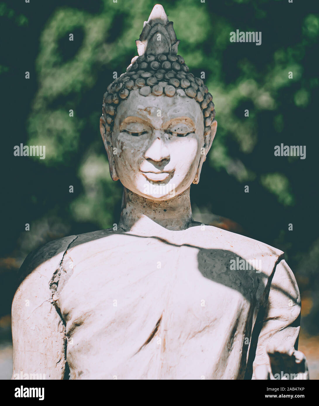 Statue of Buddha standing in meditation.Close up statue Buddha.buddhism