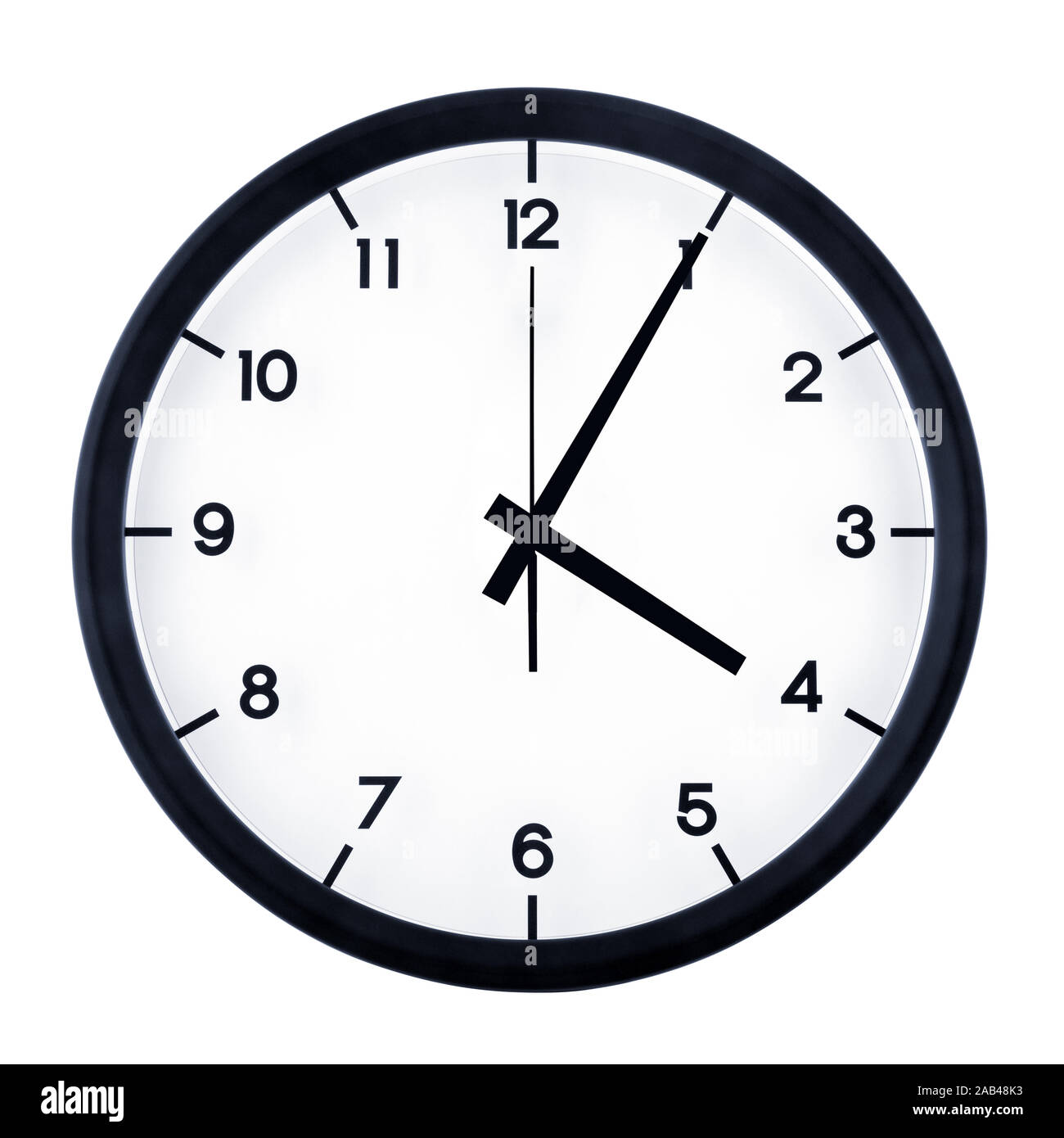 Classic analog clock pointing at four forty five o'clock, isolated on white  background Stock Photo - Alamy