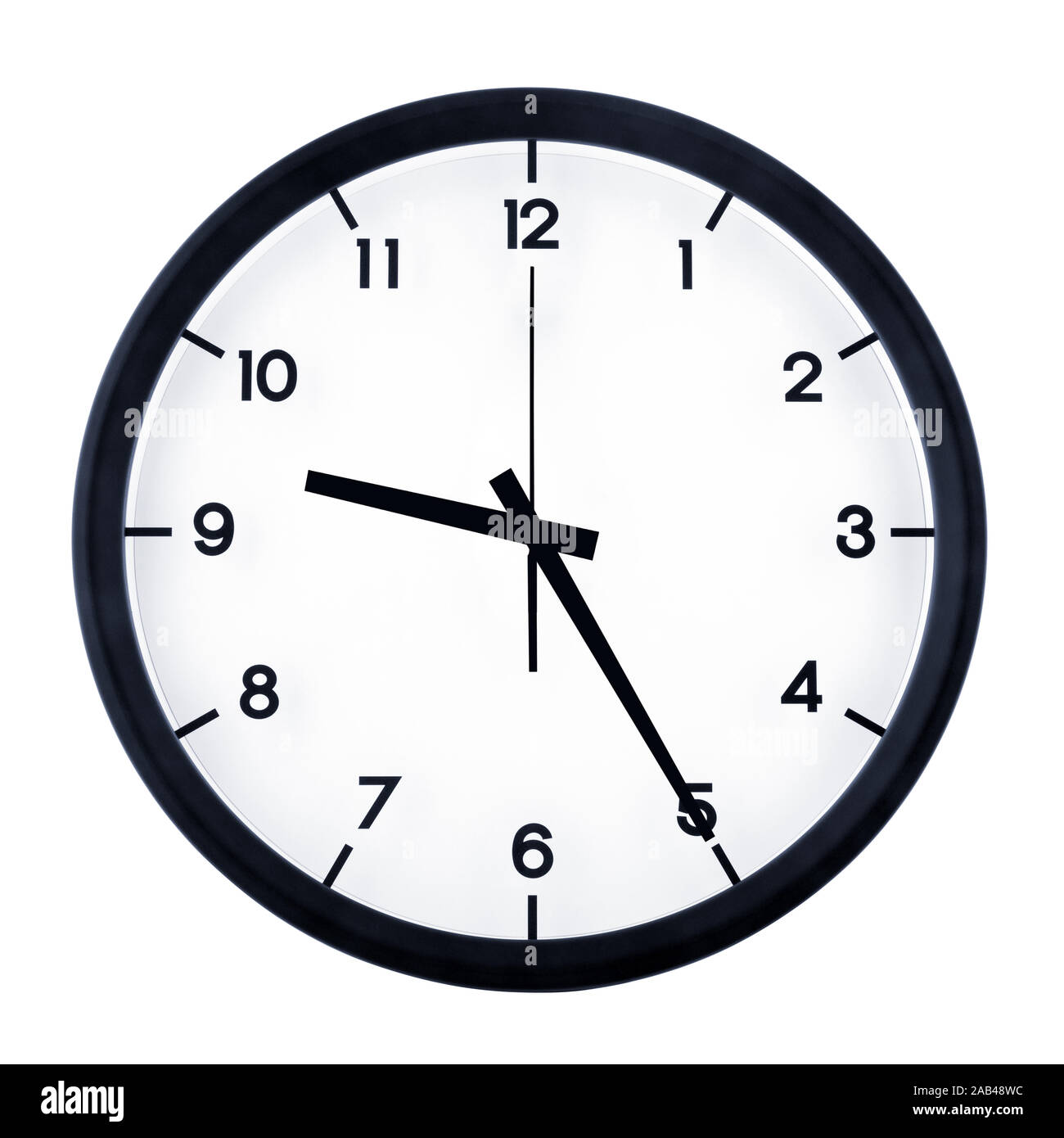 Classic analog clock pointing at nine twenty five, isolated on white background Stock Photo - Alamy