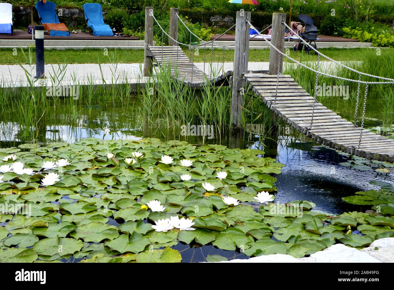 Naturbad Aschauer Weiher Stock Photo