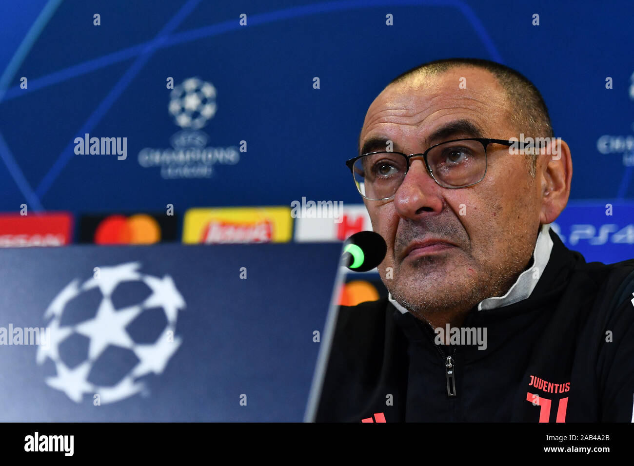 Maurizio Sarri Head Coach Of Juventus Fc Dduring The Media Conference Before Uefa Champions League S Football