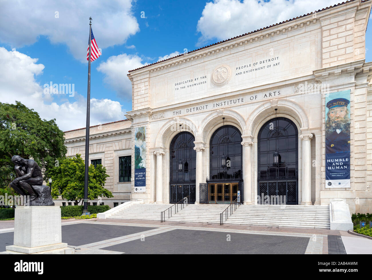 Entrance to the Detroit Institute of Arts, Detroit, Michigan, USA Stock Photo