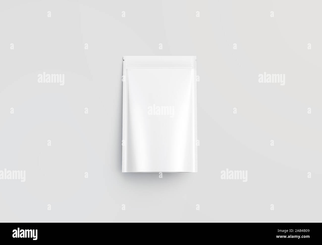 Blank blank plastic zipper pouch mockup, gray background Stock Photo