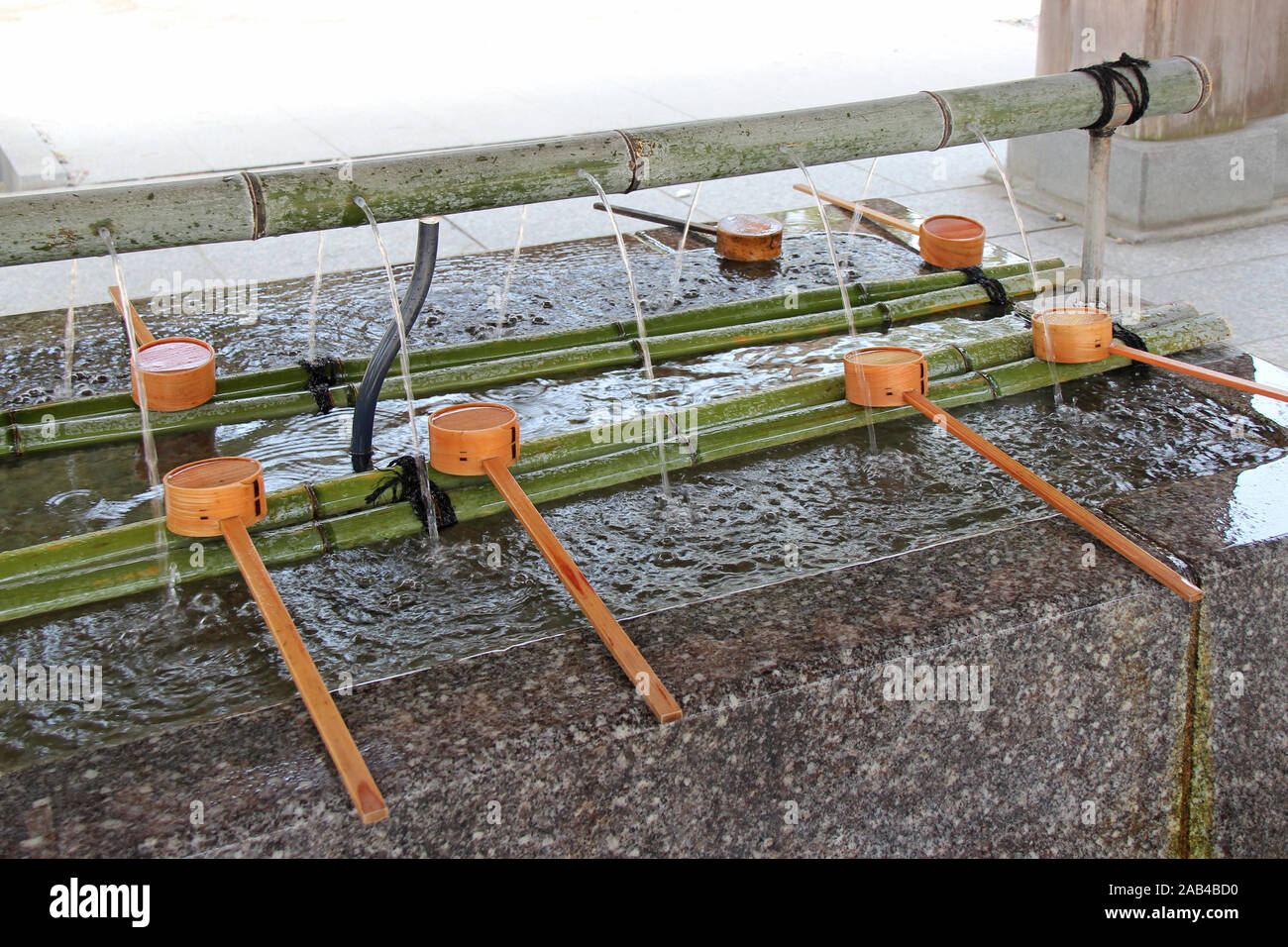 sink for ablution in a shinto shrine (izumo-taisha) in izumo (japan) Stock Photo