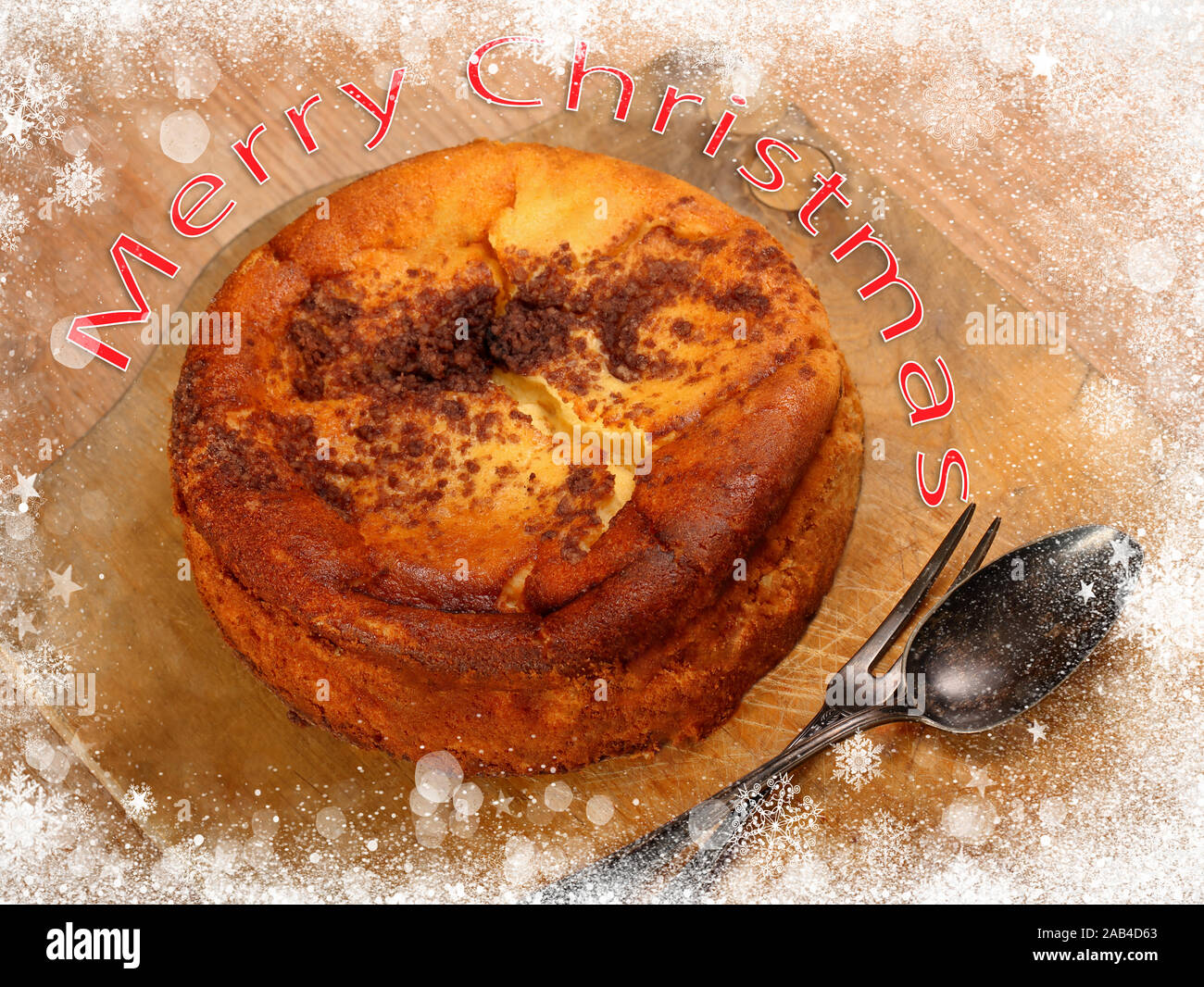 Christmas traditional cheese cake Stock Photo - Alamy