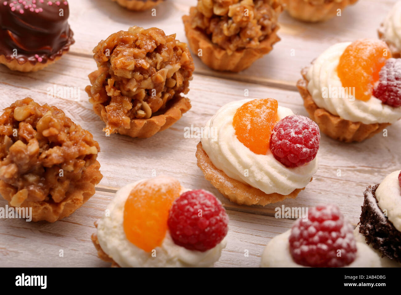 Sweet Cookies Closeup Of Various Kinds Of Cakes On Event Or