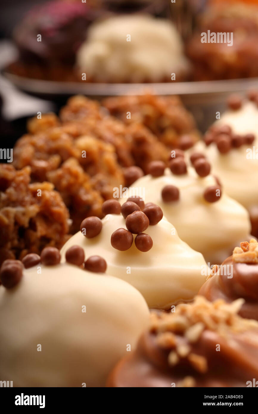 Sweet Cookies Closeup Of Various Kinds Of Cakes On Event Or
