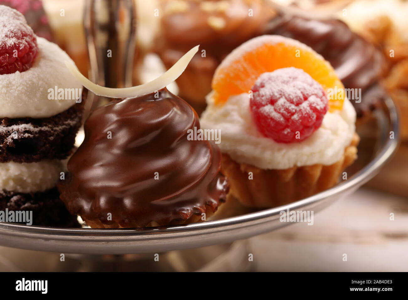 Sweet Cookies Closeup Of Various Kinds Of Cakes On Event Or