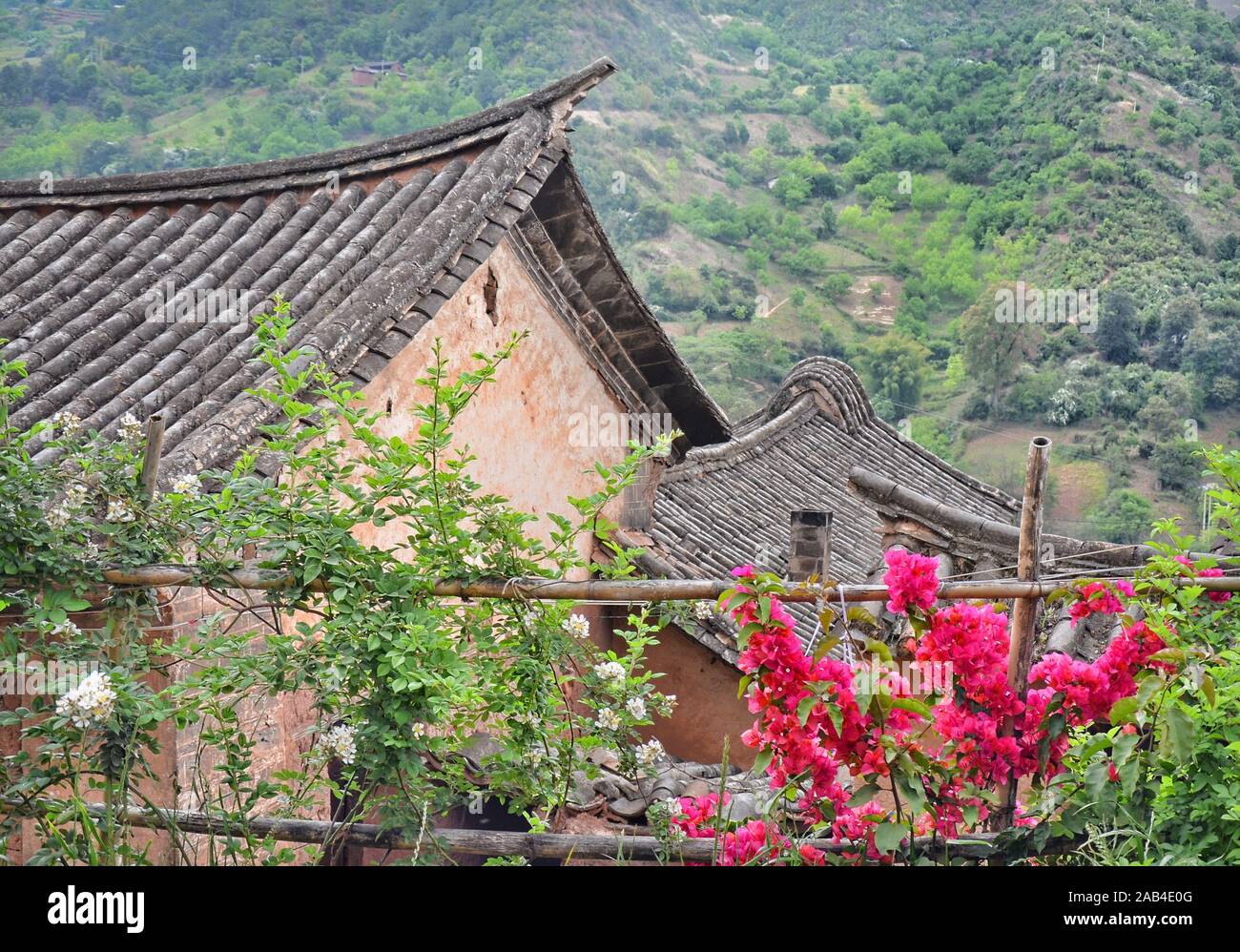 Houses in Nuodeng village, Yunnan, China. Stock Photo