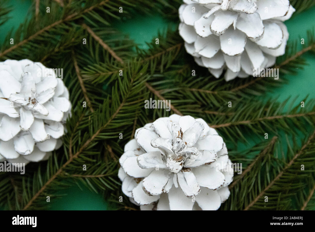Christmas Decorations Large White Decorative Cones With Twigs