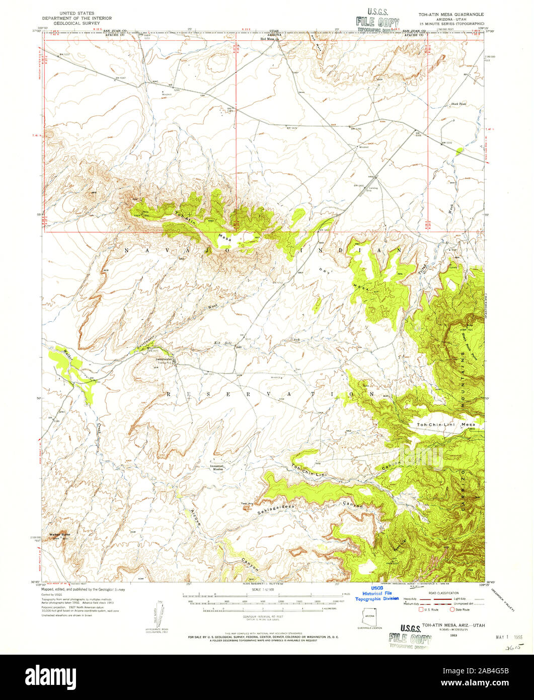 AZ TohAtin Mesa 315102 1953 62500 Restoration Stock Photo Alamy