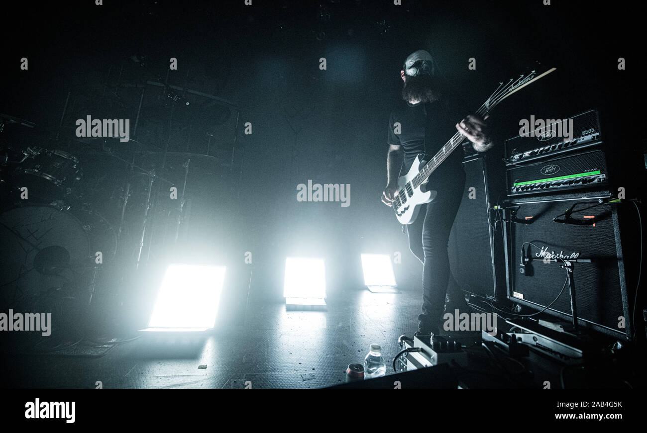 Copenhagen, Denmark. 24th, November 2019. The American synthwave act GosT performs a live concert at Pumpehuset in Copenhagen. (Photo credit: Gonzales Photo - Nikolaj Bransholm). Stock Photo