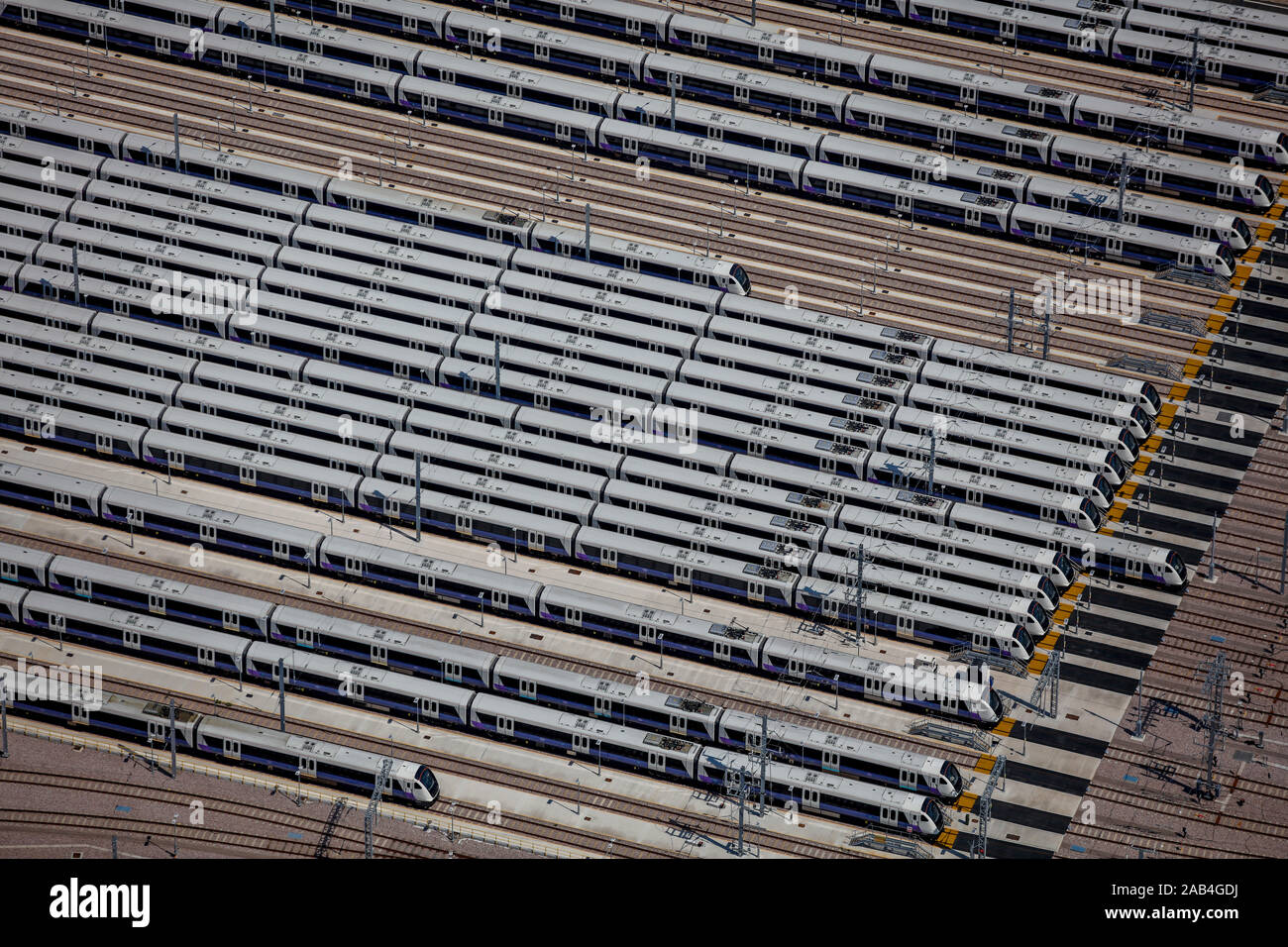 Aerial View of Old Oak Common Railway Station Depot, London, UK Stock Photo