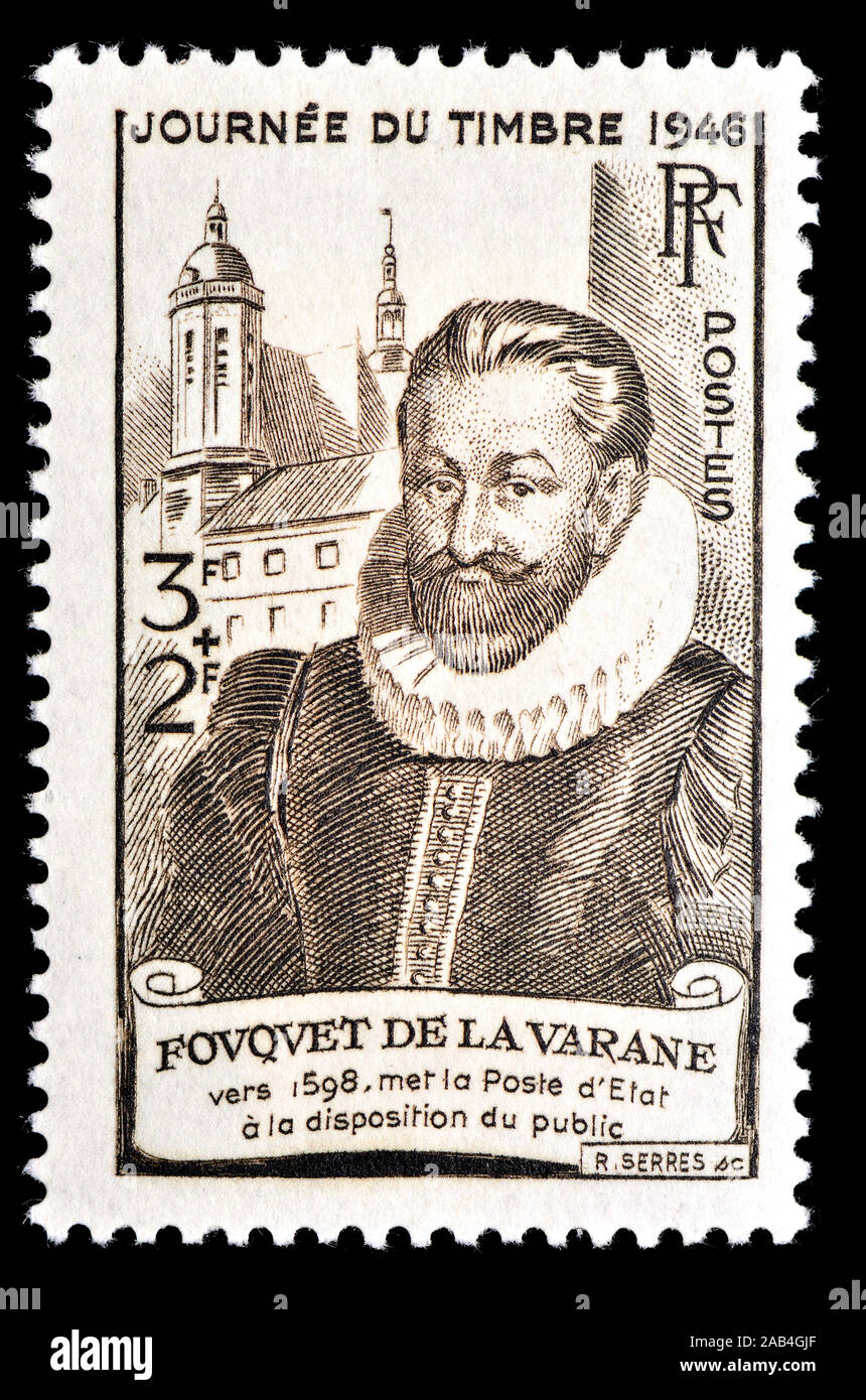 French postage stamp (1946) Guillaume Fouquet de la Varenne (1560