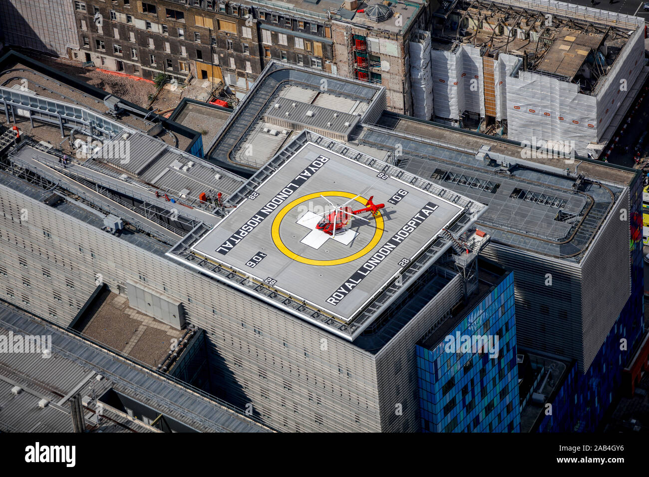 Ambucopter on Royal London Hospital Stock Photo