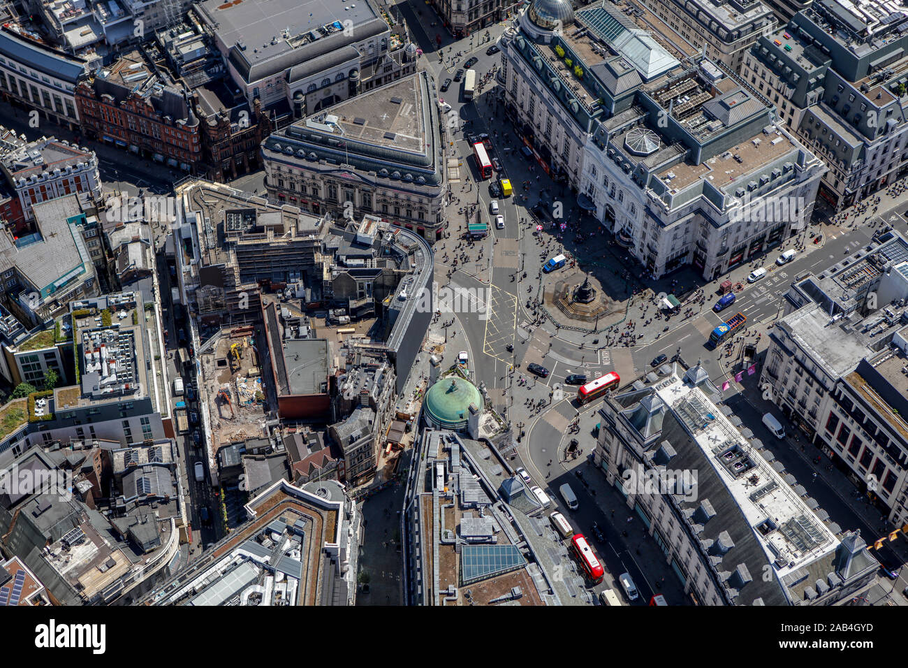 Aerial View of Piccadilly Circus London Stock Photo