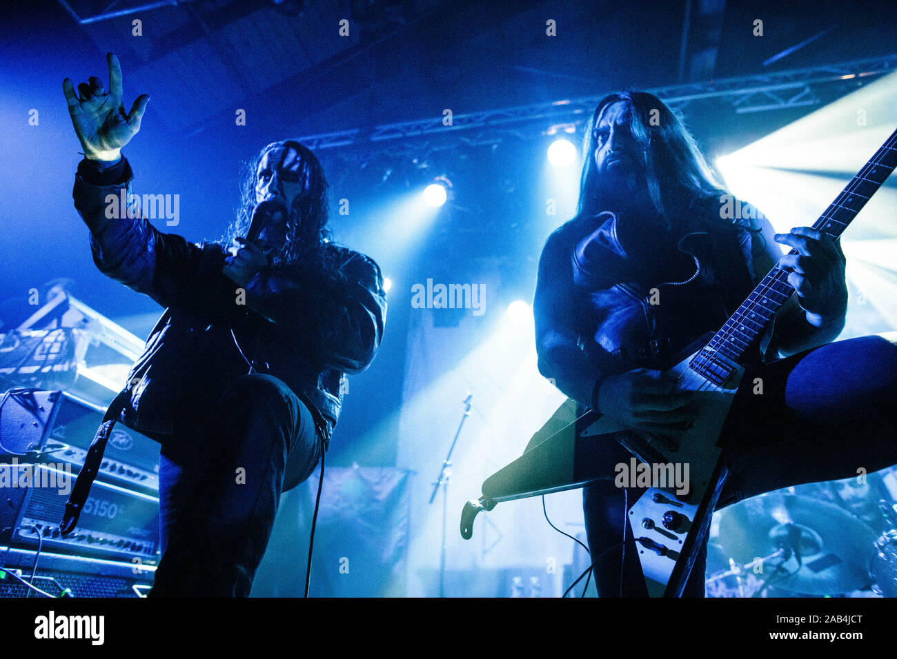 Copenhagen, Denmark. 24th, November 2019. The Norwegian black metal band Gaahls Wyrd performs a live concert at Pumpehuset in Copenhagen. Here vocalist Gaahl is seen live on stage. (Photo credit: Gonzales Photo - Malthe Ivarsson). Stock Photo