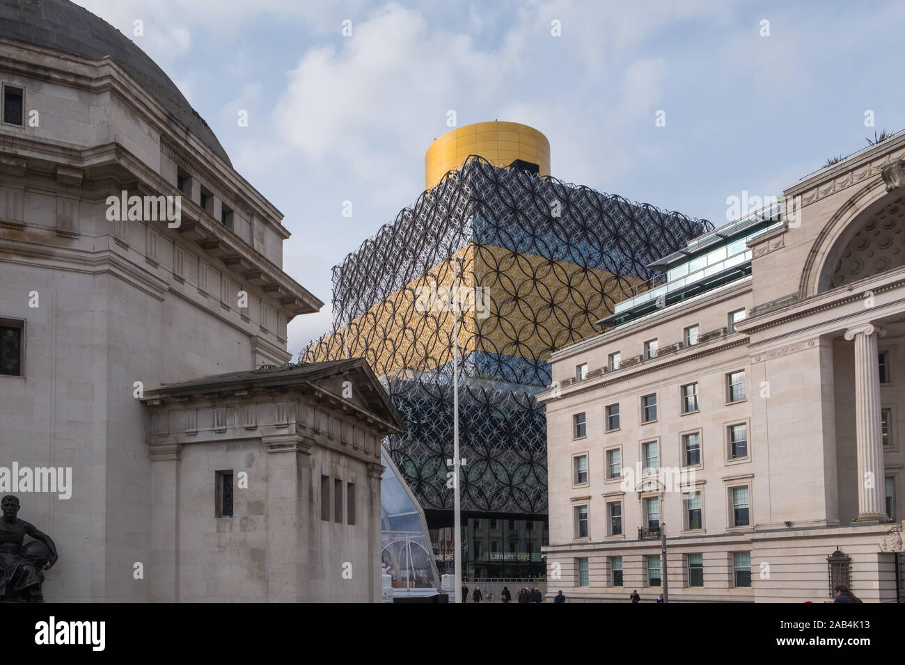 The Hall of Memory, Library of Birmingham and Baskerville House in Centenary Square, Birmingham, UK Stock Photo