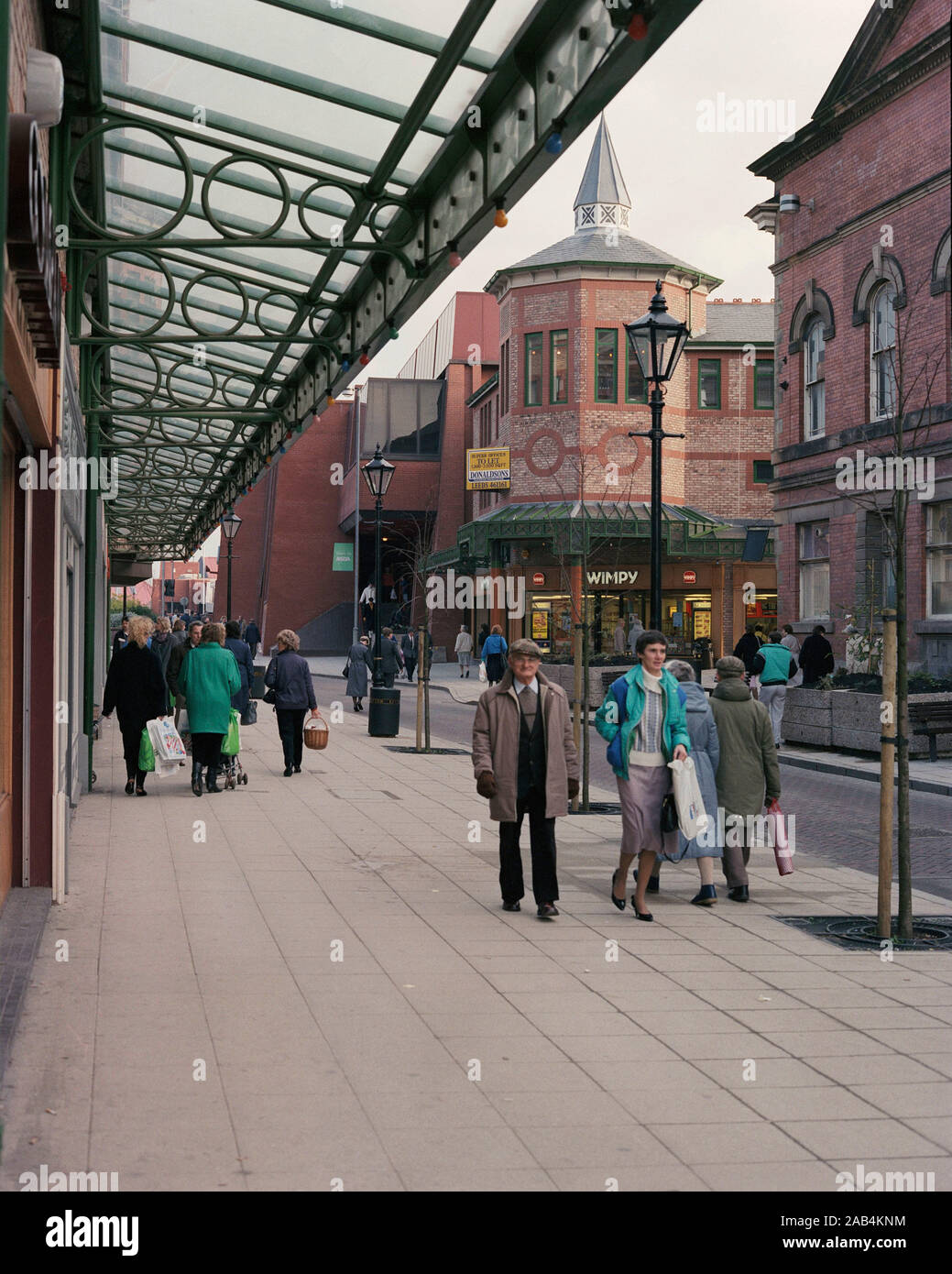 Stockport Town Centre in 1987, North West England, UK Stock Photo Alamy