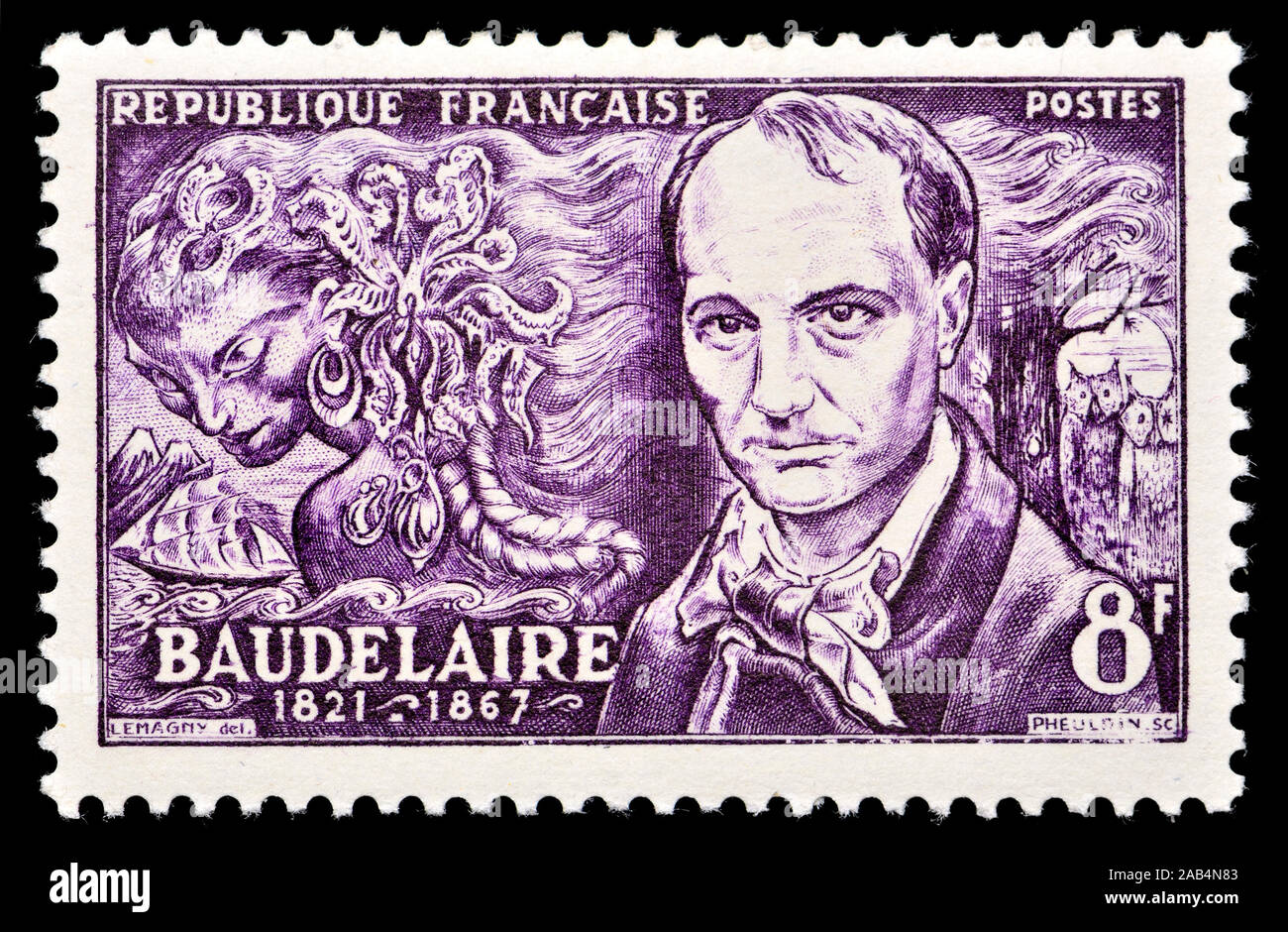 Charles Pierre Baudelaire 1821 1867 French Poet High Resolution Stock ...