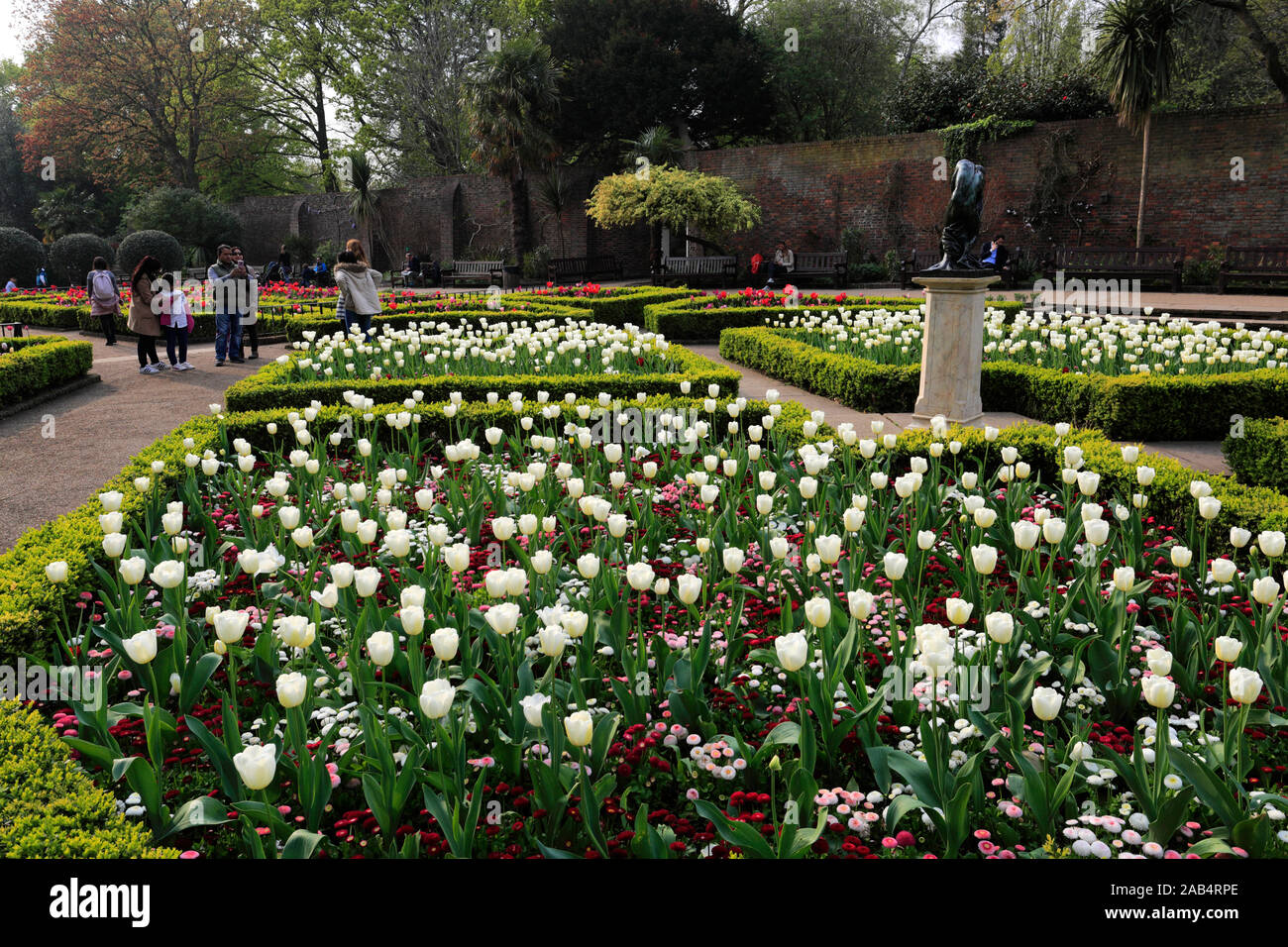 Flower beds in Holland Park, Royal Borough of Kensington and Chelsea