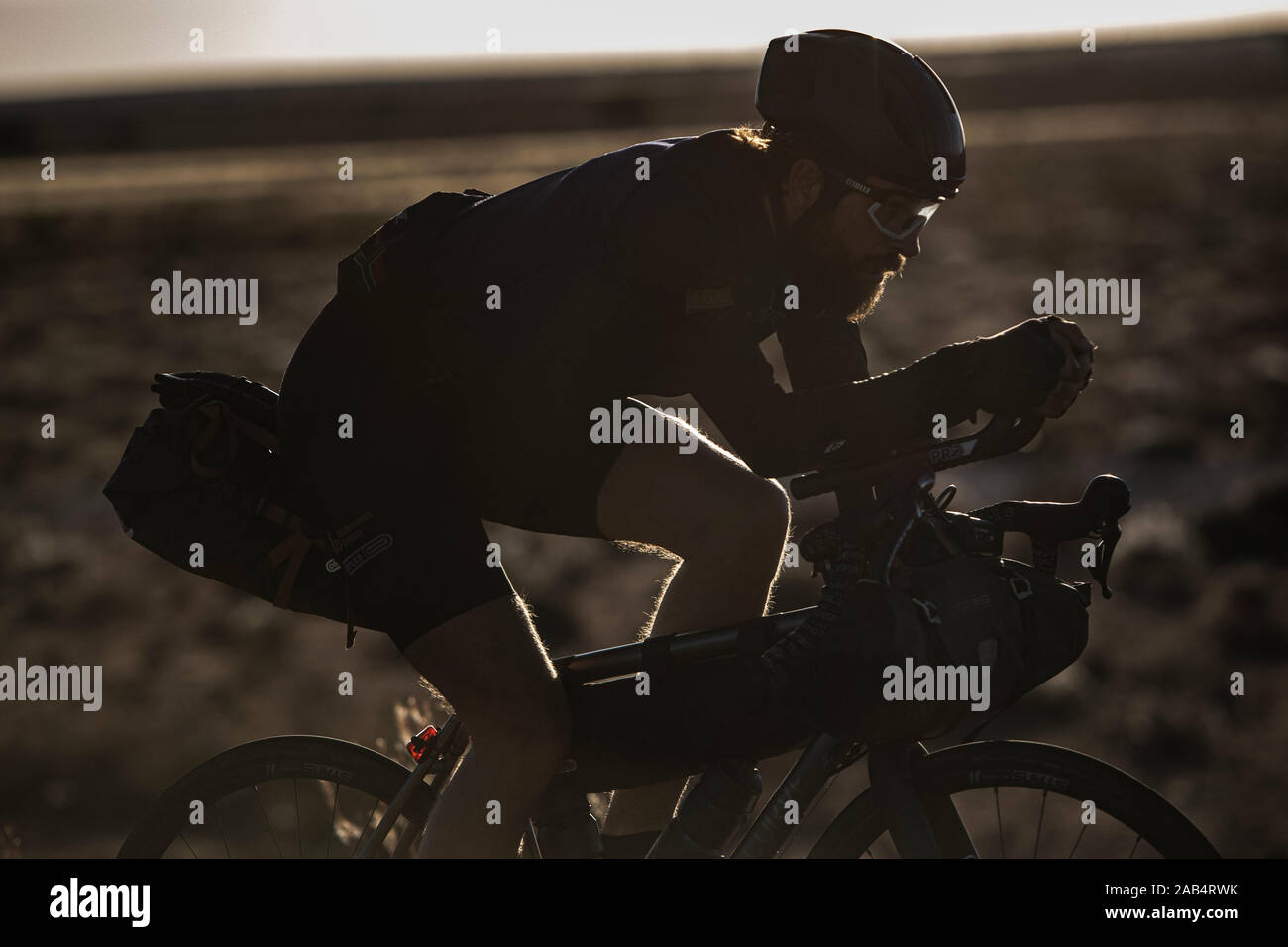 Cycling in the desert of South Africa Stock Photo Alamy