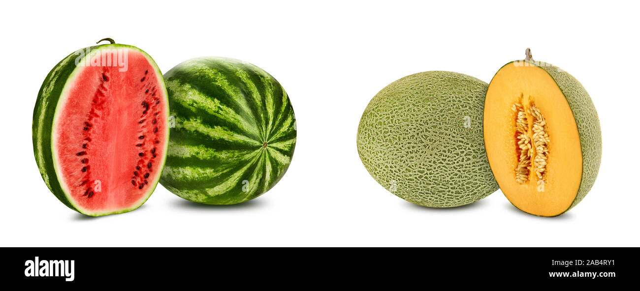 Cantaloupe cut in half illustration hires stock photography and images