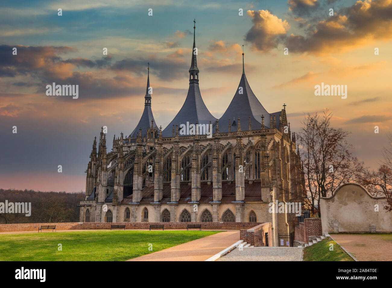 Kutna Hora with Saint Barbara's Church that is a UNESCO world heritage site, Czech Republic. Stock Photo