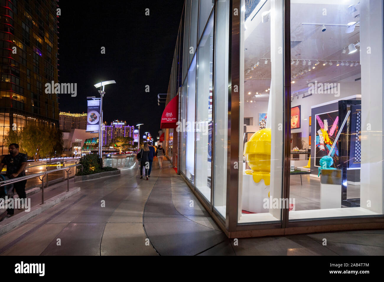 Aria Art Gallery at Aria Resort and Casino, Las Vegas, U.S.A Stock