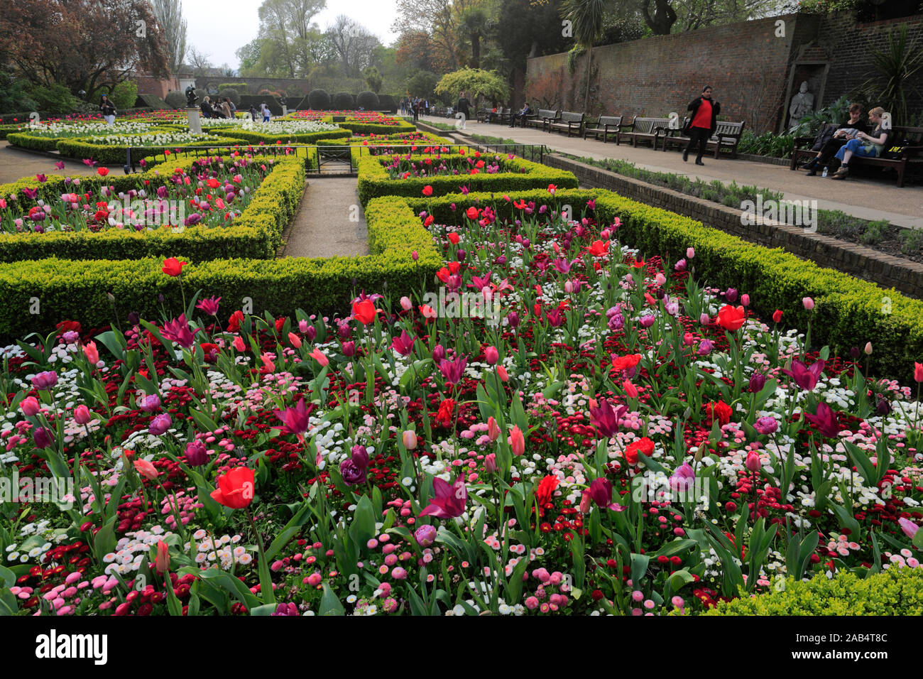 Flower beds in Holland Park, Royal Borough of Kensington and Chelsea