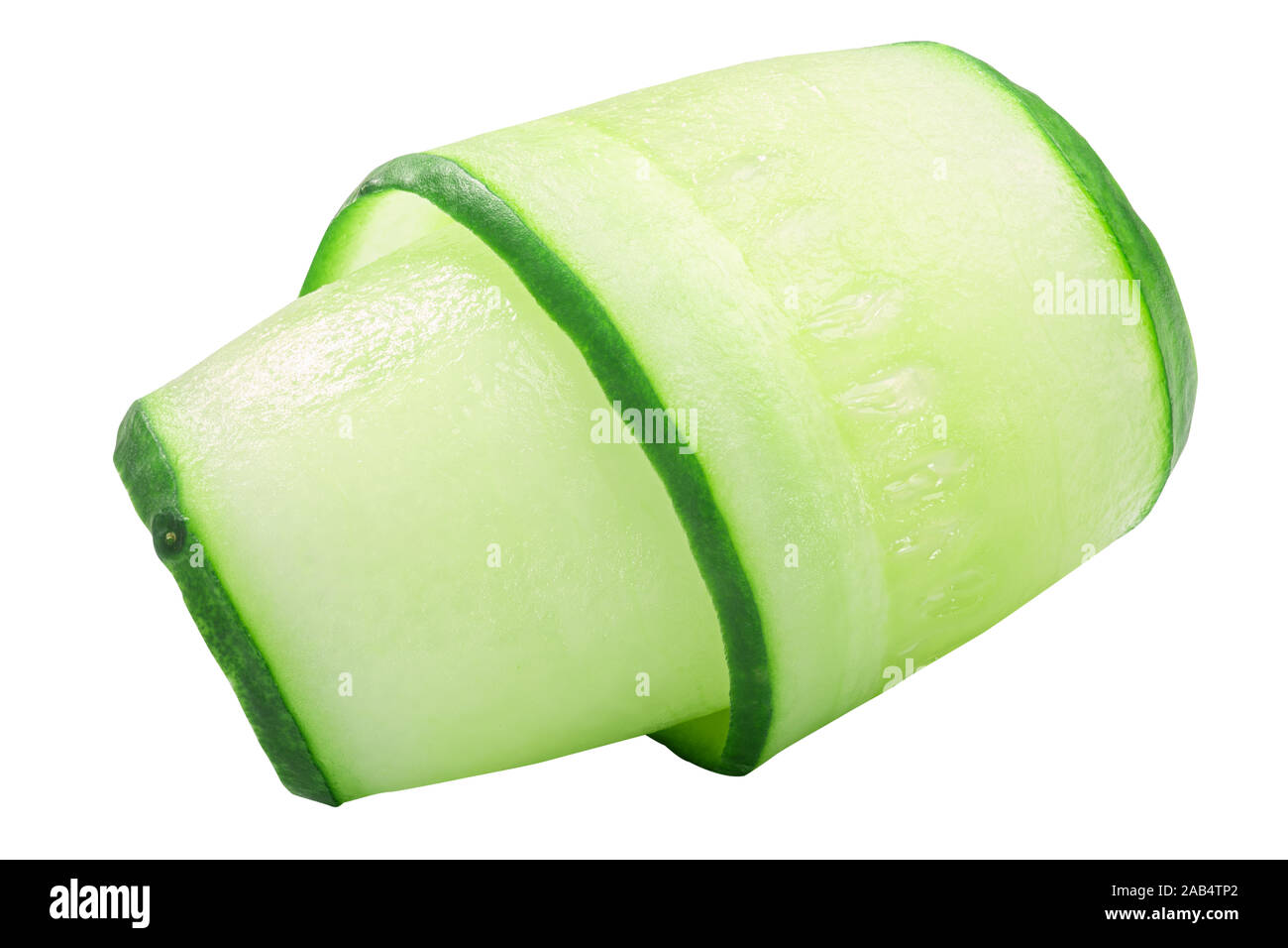 Cucumber curl, rolled up slice or shaving, isolated Stock Photo Alamy