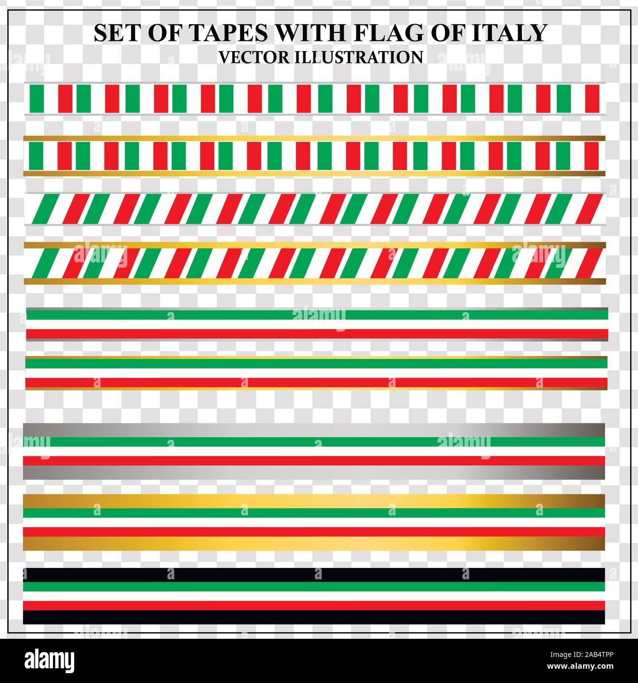Bright set tapes with flags Italy for holidays. Vector illustration ...